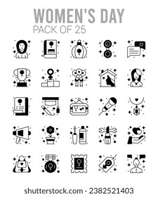 25 Women's Day. icons Pack. vector illustration.