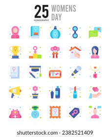 25 Women's Day. icons Pack. vector illustration.