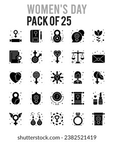 25 Women's Day. icons Pack. vector illustration.