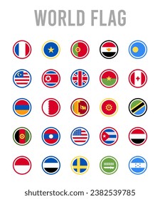 25 Banderas Mundiales. paquete de iconos. ilustración vectorial.
