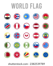 25 World Flags. icons Pack. vector illustration.