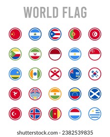 25 Banderas Mundiales. paquete de iconos. ilustración vectorial.