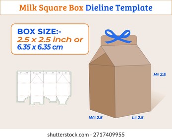 2,5 x 2,5 Zoll Milch Quadrat Box