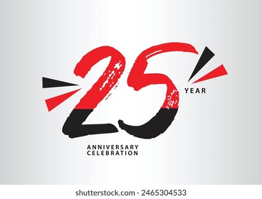 25 year anniversary celebration logotype vector, 25 number design, 25th Birthday invitation, anniversary logo template, logo number design vector, calligraphy font, typography logo, vector design