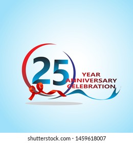 25 Year Anniversary celebration Vector Template Design Illustration