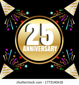 25 year anniversary celebration, vector design for celebrations, invitation cards and greeting cards