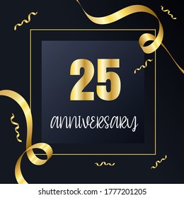 25 year anniversary celebration, vector design for celebrations, invitation cards and greeting cards