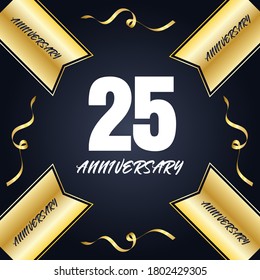 25 year anniversary celebration, vector design for celebrations, invitation cards and greeting cards