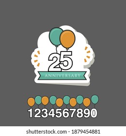 25 Year Anniversary celebration Vector Template Design Illustration
