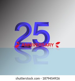25-jährige Jubiläumsfeier Vector Template Design Illustration