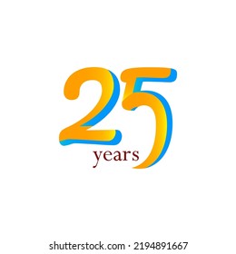 25 Year Anniversary Celebration Vector Template Design Illustration