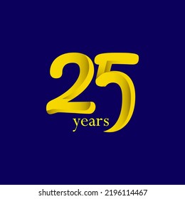 Ilustración de diseño de plantillas vectoriales de celebración de 25 años