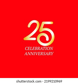 25 Year Anniversary Celebration Vector Template Design Illustration