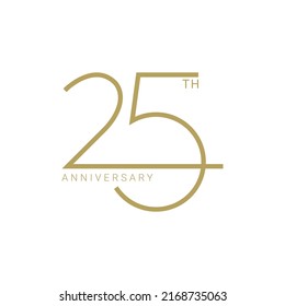 25 Year Anniversary Logo, Golden Color, Vector Template Design element for birthday, invitation, wedding, jubilee and greeting card illustration. svg