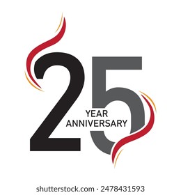 25 años aniversario logo Vector para negocios, boda, saludo, fondo
