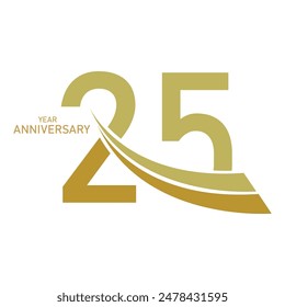 25 Jahre Jubiläums-Logo-Vektorgrafik für Unternehmen, Hochzeit, Gruß, Hintergrund