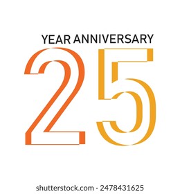 25 year anniversary logo vector for business,wedding,greeting,background