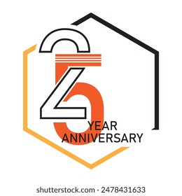 25 year anniversary logo vector for business,wedding,greeting,background