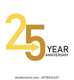 25 años aniversario logo Vector para negocios, boda, saludo, fondo