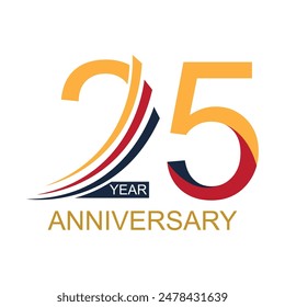 25 Jahre Jubiläums-Logo-Vektorgrafik für Unternehmen, Hochzeit, Gruß, Hintergrund