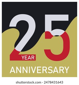 25 year anniversary logo vector for business,wedding,greeting,background