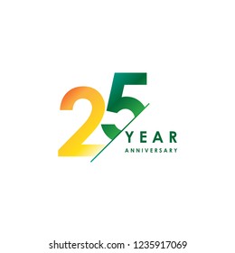 25 Year Anniversary Vector Template Design Illustration