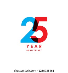25 Year Anniversary Vector Template Design Illustration