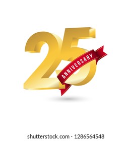 25 Year Anniversary Vector Template Design Illustration