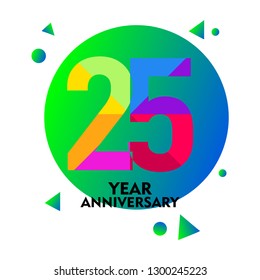 25 Year Anniversary Vector Template Design Illustration