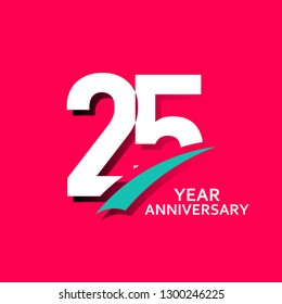 25 Year Anniversary Vector Template Design Illustration