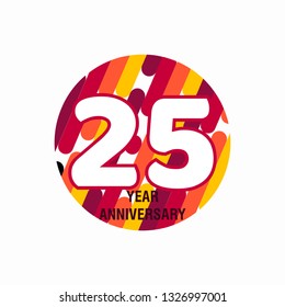 25 Year Anniversary Vector Template Design Illustration