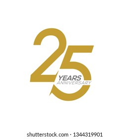 25 Year Anniversary Vector Template Design Illustration