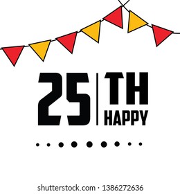 25 year Anniversary Vector Template Design Illustration