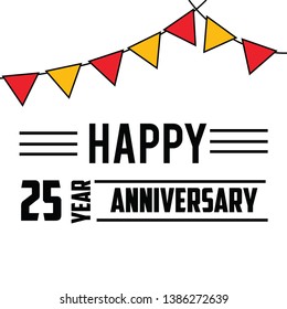 25 year Anniversary Vector Template Design Illustration