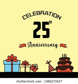 25 year Anniversary Vector Template Design Illustration