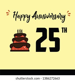 25 year Anniversary Vector Template Design Illustration