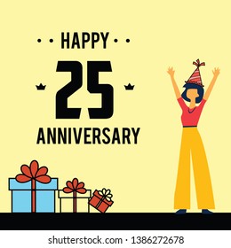 25 year Anniversary Vector Template Design Illustration