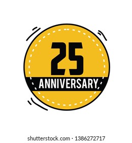 25 year Anniversary Vector Template Design Illustration