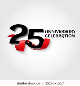 25 Year Anniversary Vector Template Design Illustration