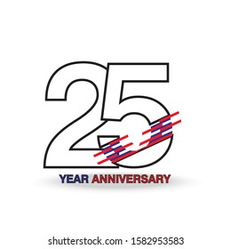 25 Year Anniversary Vector Template Design Illustration