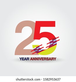 25 Year Anniversary Vector Template Design Illustration