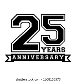 25 Year Anniversary Vector Template Design Illustration