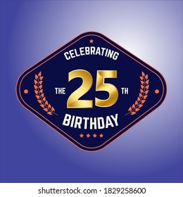 25 Year Anniversary Vector Template Design Illustration