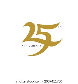 25 Year Anniversary Vector Template Design Illustration
 white background for celebration