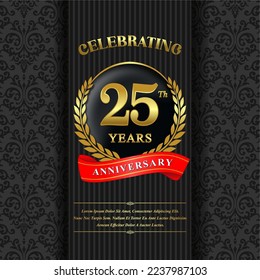 25 year celebration anniversary logo vector isolated on black background