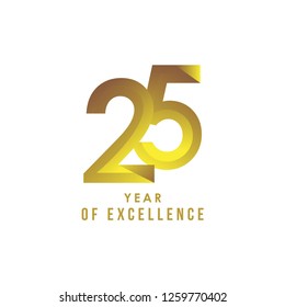 25 Year of Excellence Vector Template Design Illustration