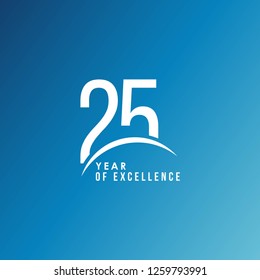 25 Year of Excellence Vector Template Design Illustration