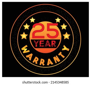 25 Year The Great Warranty minimalistic illustrator vector art design