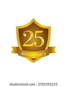 Logotipo del Vector del feliz aniversario de 25 años en transparente