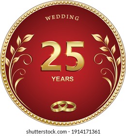 25 years anniversary, background, vector design for wedding greeting card and invitation card